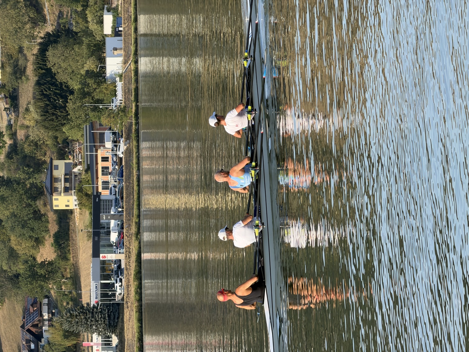 Ein Vierer des URV Pöchlarn auf der Donau vor Pöchlarn